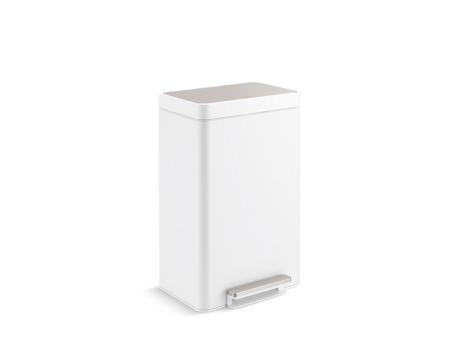 KOHLER K-20940 13-gallon stainless steel step trash can